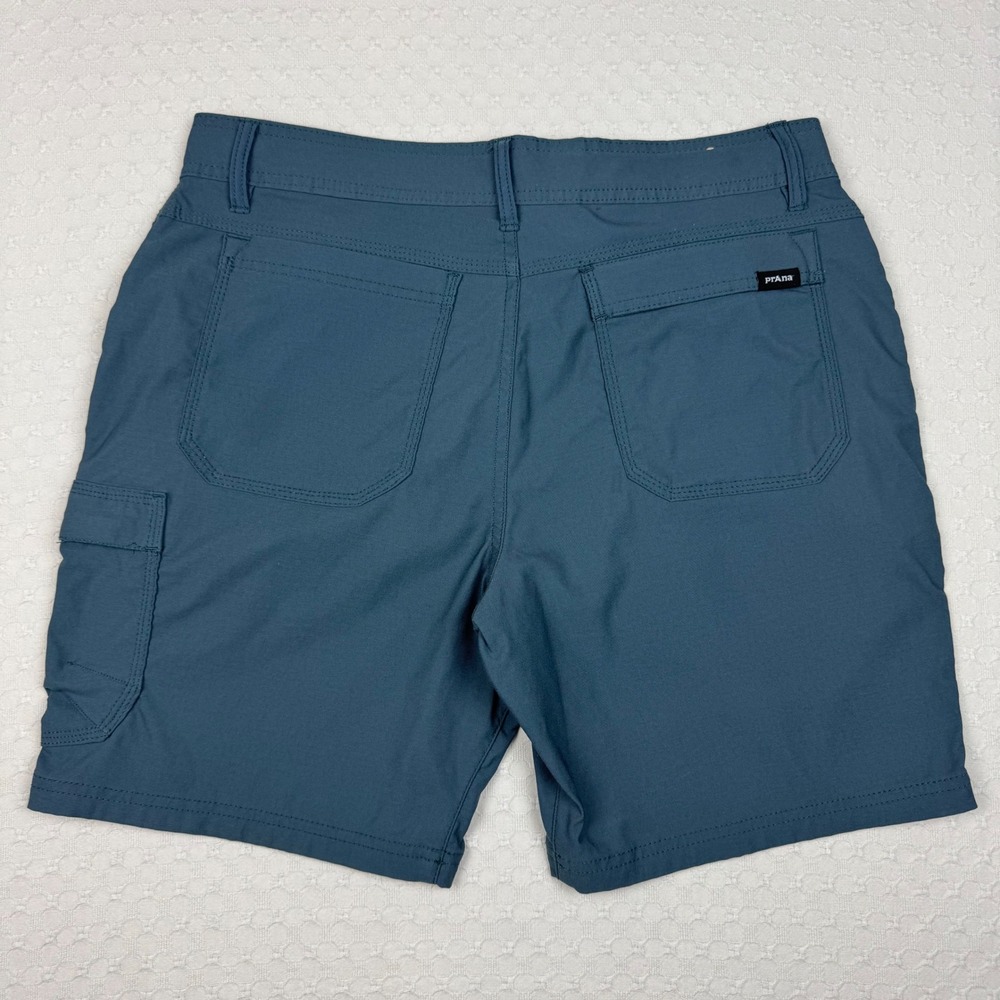 Prana Zion Stretch Outdoor Shorts Mens 32 Blue Cargo Standard Fit 8" Hiking - Picture 2 of 14